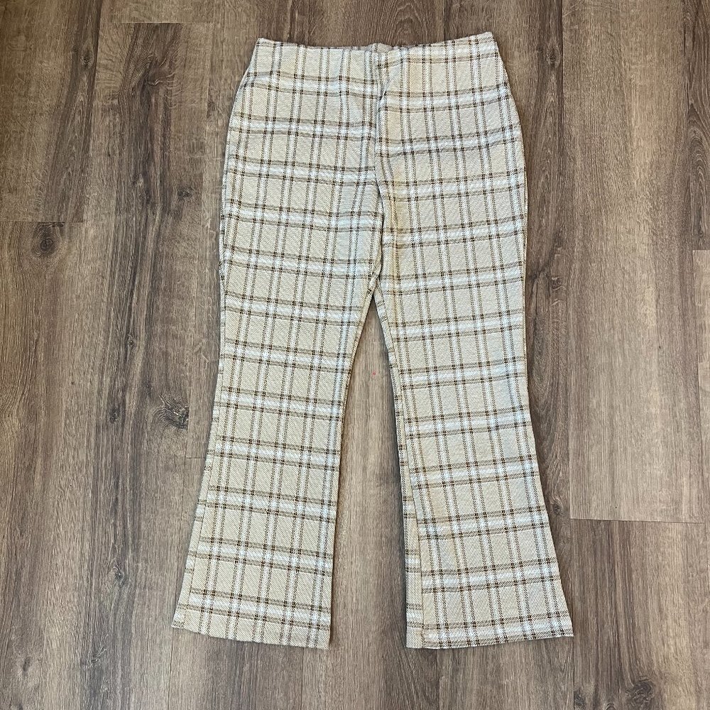 Alter'd State Tan Plaid Academia Pants Sz L